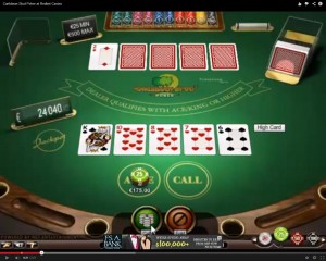 Caribbean Stud Poker at An Online Casino