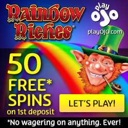 Get 50 Free Spins on Rainbow Riches