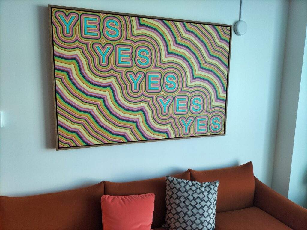Yes Yes Yes Room Wall Art in the Virgin Hotel and Casino in Las Vegas